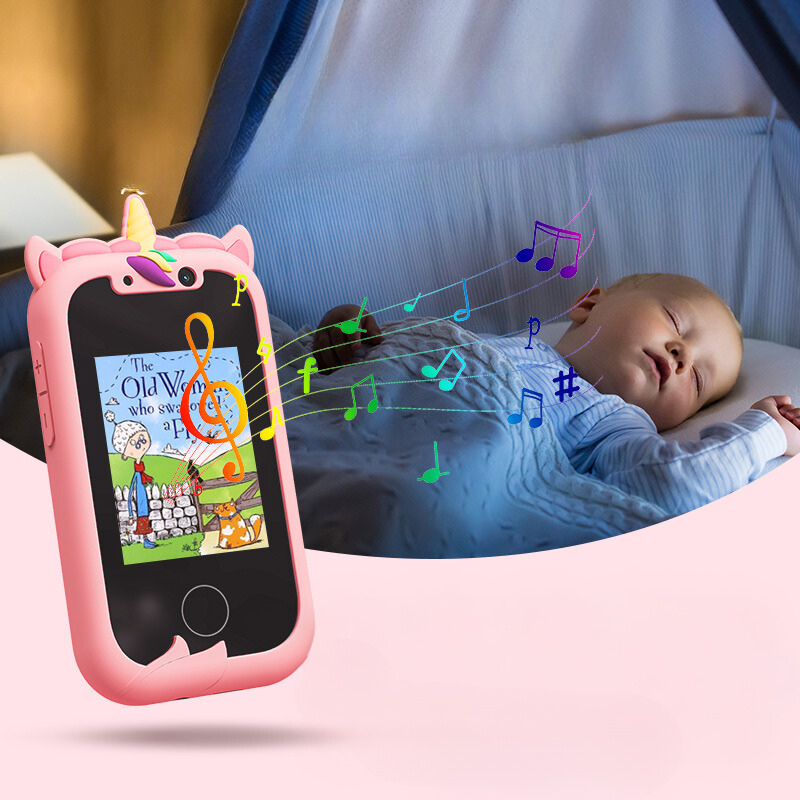 Children Phone Educational Toys Musical Toy Unicorn Baby Mobile Selfie Camera with 512Mb TF Card Toys for Babies Birthday Gifts