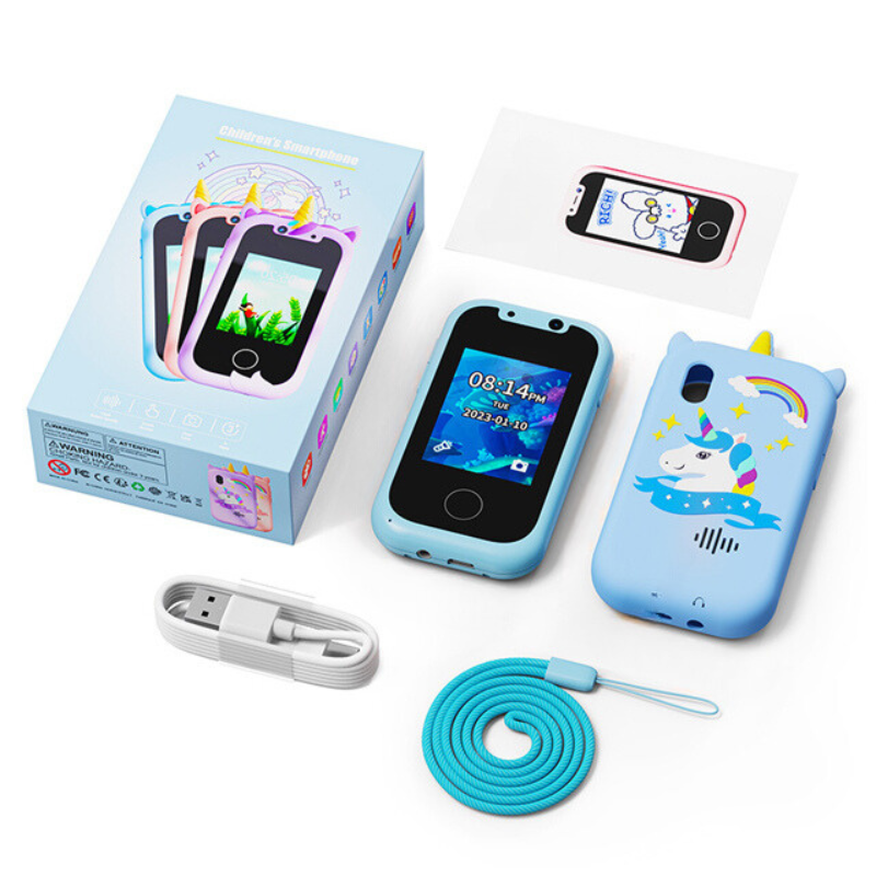 Children Phone Educational Toys Musical Toy Unicorn Baby Mobile Selfie Camera with 512Mb TF Card Toys for Babies Birthday Gifts