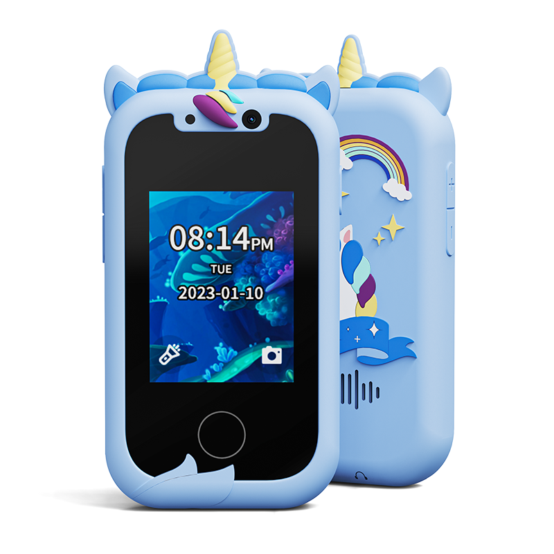 Children Phone Educational Toys Musical Toy Unicorn Baby Mobile Selfie Camera with 512Mb TF Card Toys for Babies Birthday Gifts